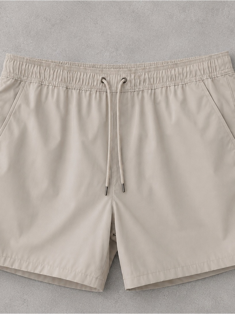 Men's Members Mark Athletic Drawstring Shorts in Light Beige